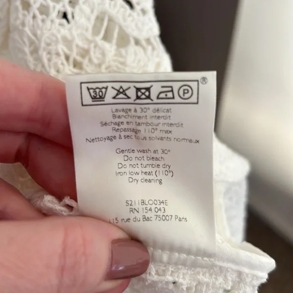 Sezane Cream Lace Blouse - Picture 9 of 9